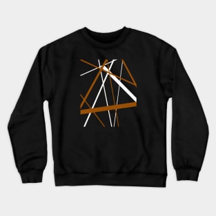 Criss Cross Sienna Brown and White Lines Crewneck Sweatshirt